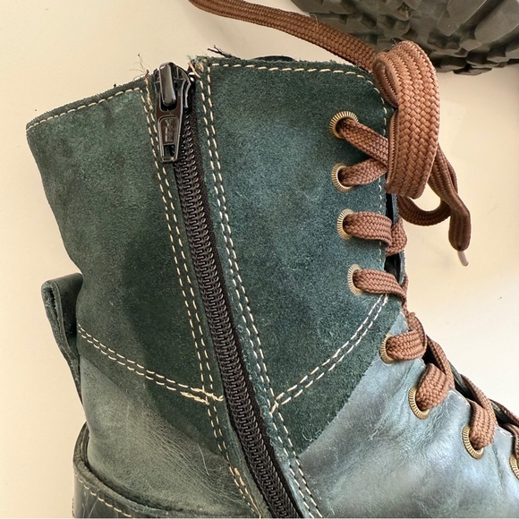 TAOS-Crave Combat Boot-Green Suede and Leather-7-7.5- EU 38 - Picture 7 of 16